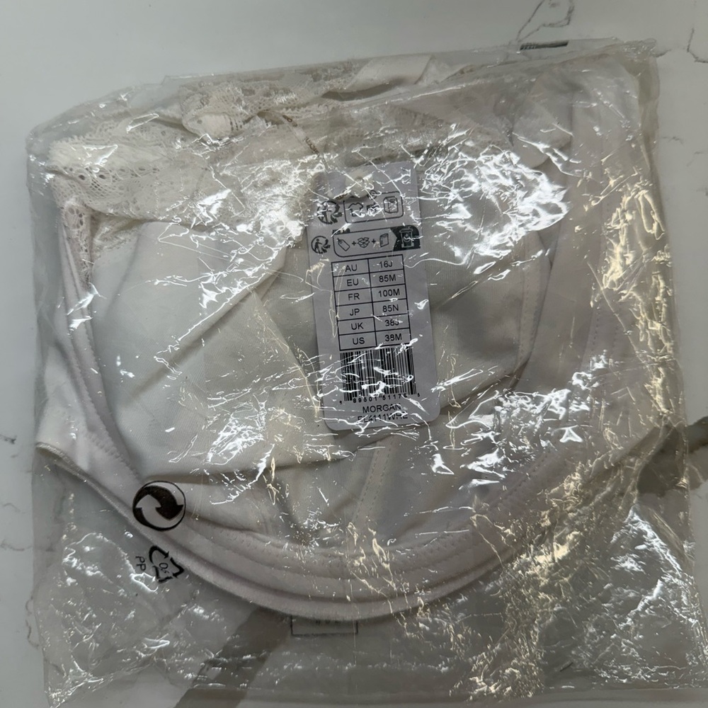 ✨ NWT Elomi Morgan Underwire Banded Bra — White Lace US 38M | UK 38J - Picture 7 of 8